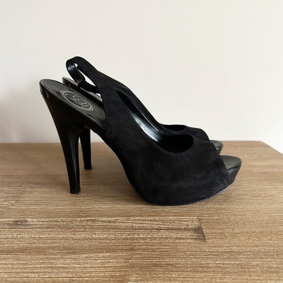 Jessica Simpson Agyness 2 Platform High Heel Pumps Slingback Suede Sandal Size 8 - Picture 2 of 11